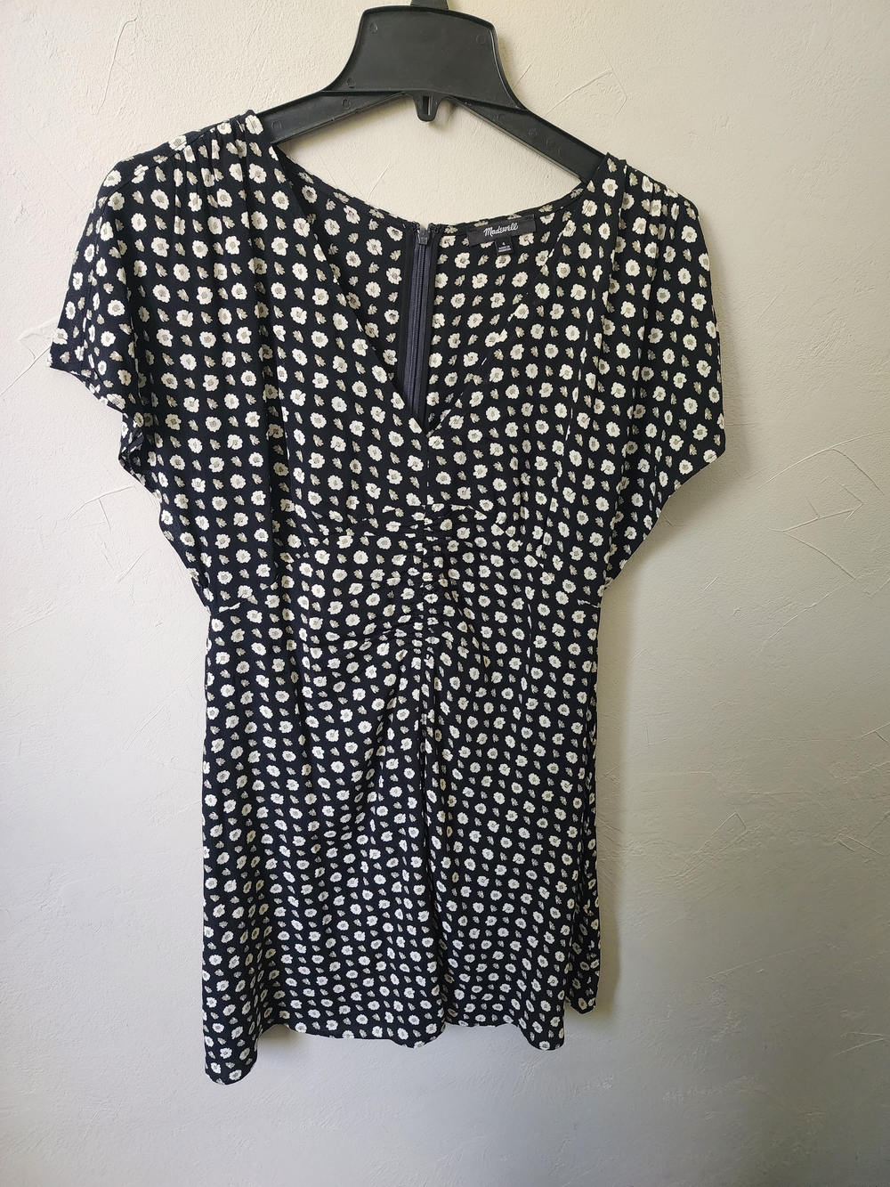 Madewell Ruched V-Neck Mini Dress Size 4